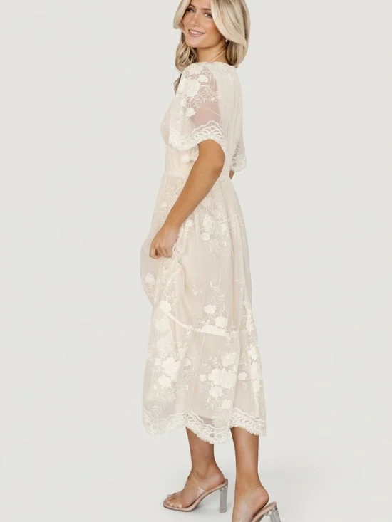 Baltic Born Clarisa Lace Midi Dress | Vintage Cream Size XLXL - Picture 3 of 5